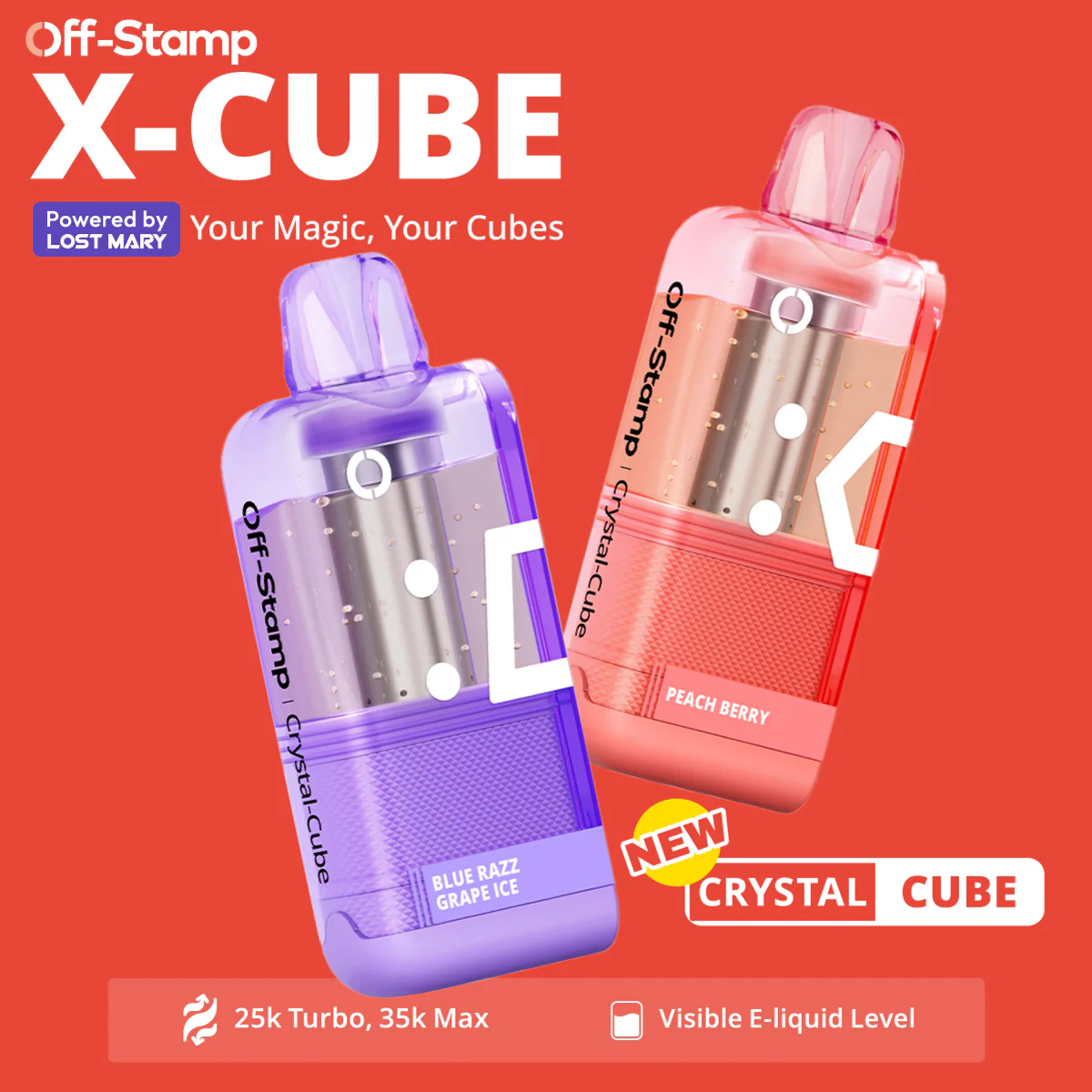 OFF-STAMP X-CUBE CRYSTAL 35K DISPOSABLE POD